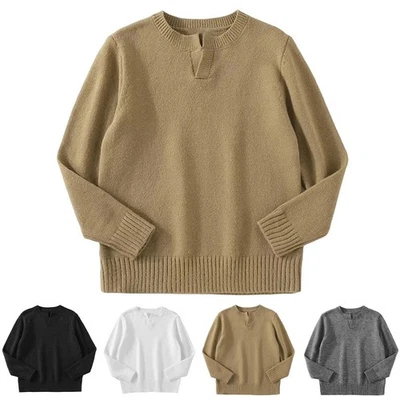Strickpullover weich leicht Herren V-Ausschnitt Pullover Base Layer zum Tragen - Bild 1 von 4