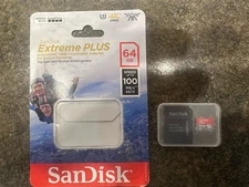 SanDisk Extreme Plus 64GB MicroSDXC UHS-1 Card with Adapter