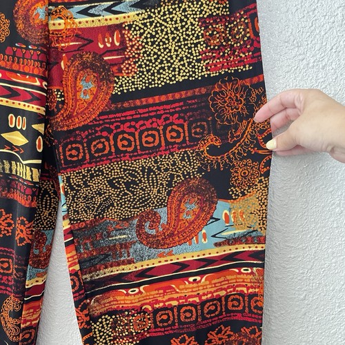 Chicos Travelers Pants Set Size 2 Slinky Earthy Fall Boho Paisley Vintage USA - Picture 5 of 17