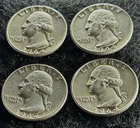 4 High Quality Silver Washington Quarters
