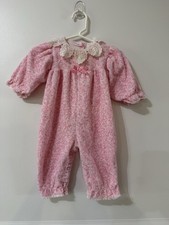 Vintage Carters Girls Romper Sleeper 6 Months Pink And Lace