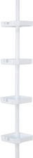 4 Tier Tension Corner Shower Caddy Adjustable Bathroom Organizer White