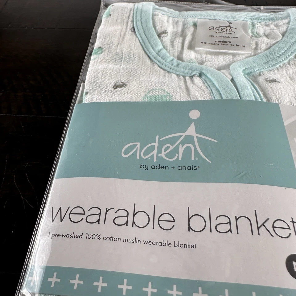 Manta Usable Aden + Anais M 6 12 M Verde Blanco Coche Auto Algodón Muselina ~NUEVA~ Foto 4 de 4