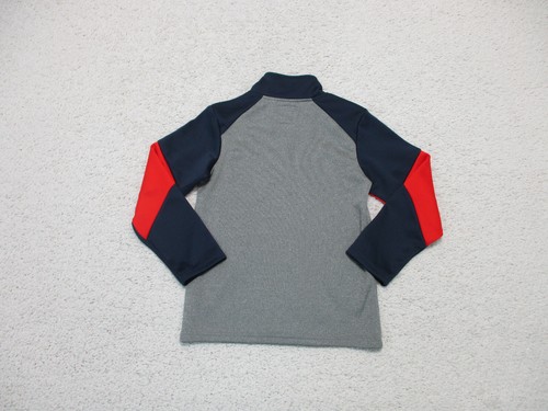 OshKosh Sweater 8 Youth Gray Blue Quarter Zip Pullover Casual High Neck Boys L24 - Picture 6 of 10