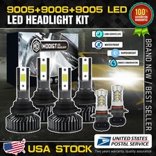 9005+9006+9145 LED 6000K 20000LM Headlight Bulbs High Low Beam Fog Bulbs White