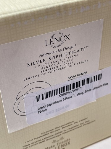 Lenox Silver Sophisticate 5-Piece Place Setting Bone China Dinnerware Set NOS - Picture 19 of 23