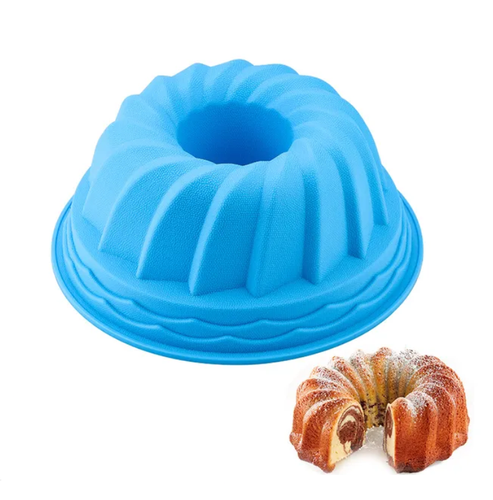 1 Stck. Blue Jello Lebensmittelqualität Silikon Backform Bundt Kuchen - 9,5 Zoll (24 cm)