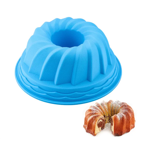 1 pc. Blue Jello Food Grade Silicone Baking Mold Bundt Cake - 9.5" (24cm) - Picture 1 of 1