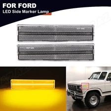 Front Fender LED Side Marker Lights Amber For 1980-86 Ford BRONCO F150 F250 F350