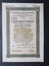 4,5 % Landesrentenbrief Preussische Landesrentenbank 1000 GM Okt. 1928 Berlin