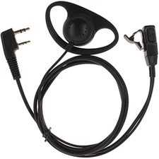 D Shape Earpiece Headset PTT for Kenwood Puxing Wouxun Baofeng Two Way Radio 