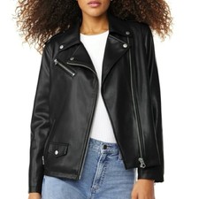 Scoop Faux Leather Moto Jacket Black Biker Jacket Women’s Size Medium Streetwear