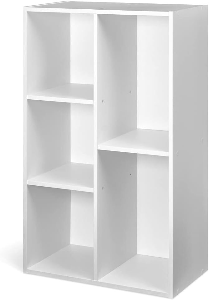 Bibliothèque bois à 8 compartiments meuble de rangement livres