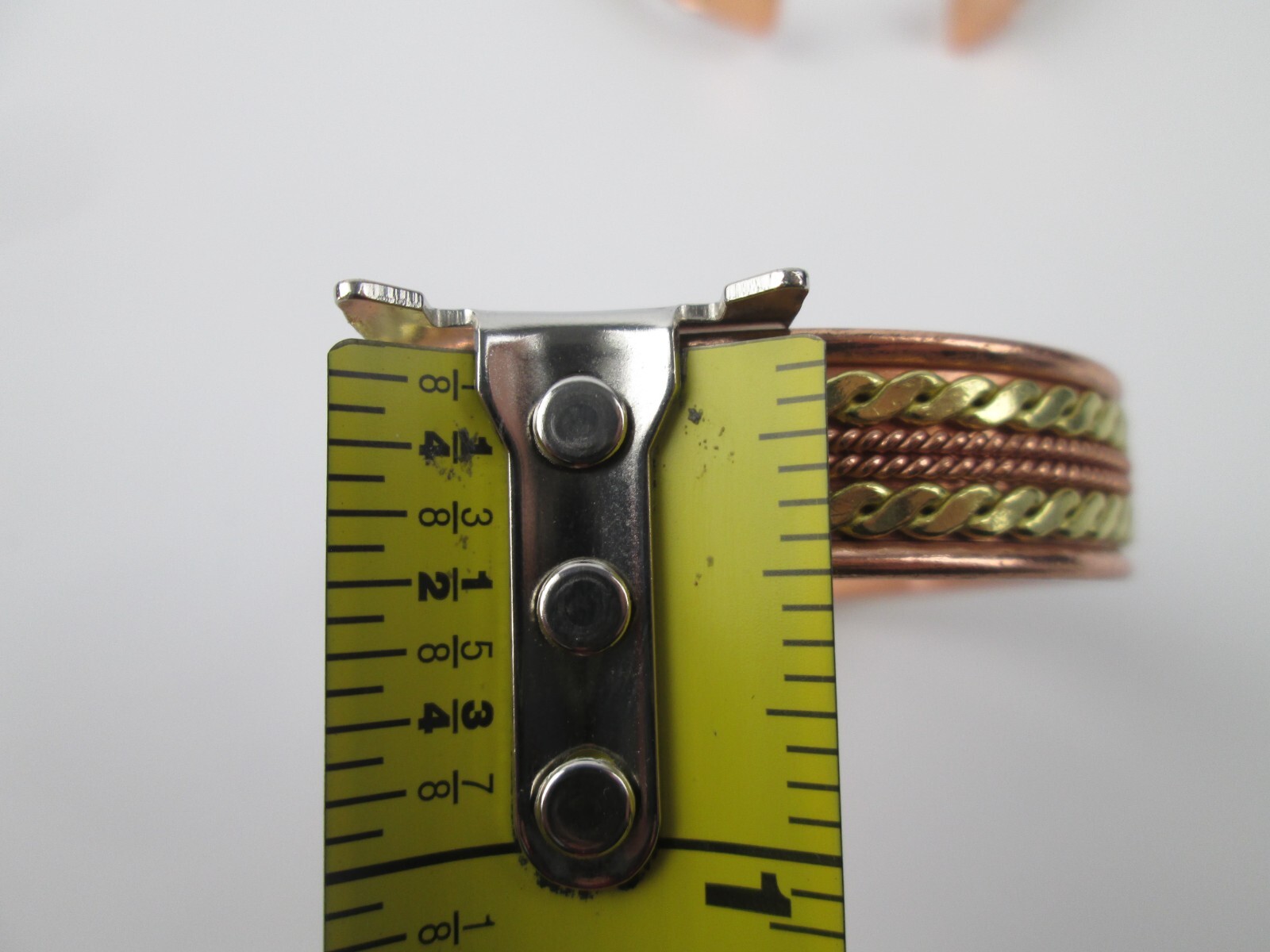 2 Solid Copper 2 Tone Cuffed Bracelet Pure Copper… - image 5