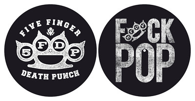 FIVE FINGER DEATH PUNCH DJ SLIPMAT FILZMATTE FUCK POP KNUCKLE BLEEDING 2er SET