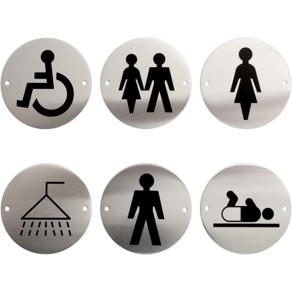 Bathroom plate adhesive toilet sign pictogram aluminum toilet