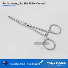 Pet Grooming, Ear Hair Puller, Curved, Locking, Hemostat, Dog, Tweezers 5