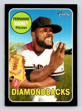 2018 Topps Heritage Black Border (1:52) #38 Fernando Rodney Diamondbacks SSP /50