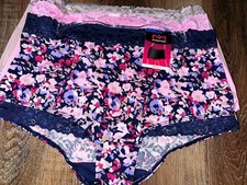 Maidenform  3-Pair Women's Boyshort Underwear Polyester Blend Lace Waist  L
