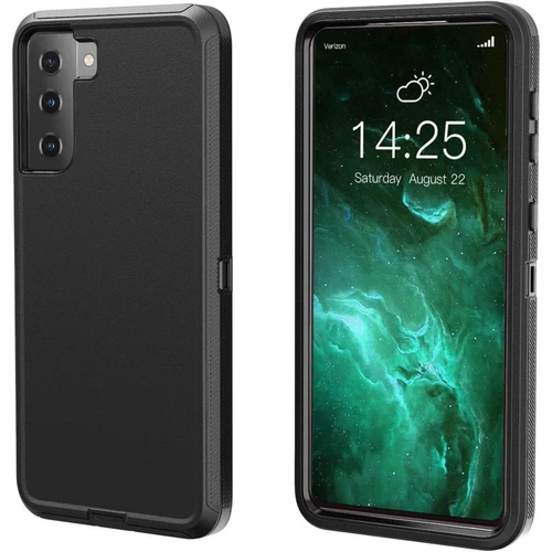 Black Tradies Military Defender Heavy Duty Case For Galaxy S21