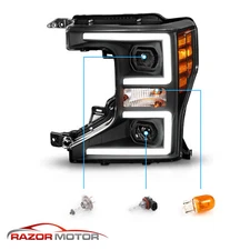 2020-2022 For Ford F250/F350 Black Sequential W/DRL Headlights Left Side