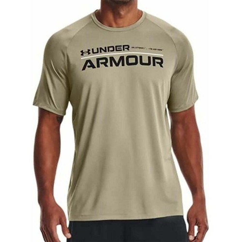 Under Armour Tech 2.0 Wordmark Mens Training Top Grey Short Sleeve Gym T-Shirt
