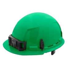 Milwaukee Green Front Brim Hard Hat with a 6 point Ratcheting Suspension: