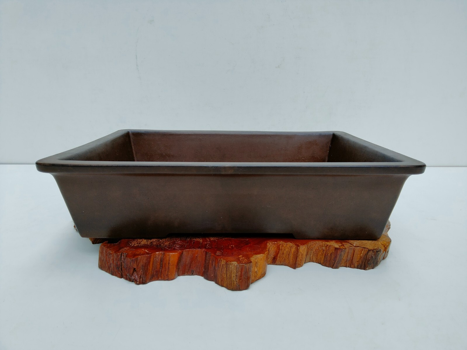 Aged Tokoname Sankyo Bonsai Pot 13.42 in Wide 34.1 cm