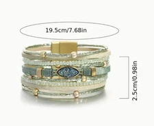 Boho bracelet natural stone Christmas fashion jewelry NEW Free Shipping 7.7 inch