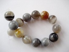Botswana agate round beads 14 mm. Natural gemstone beads. Half strand. 14 beads.