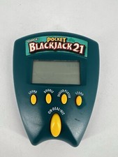 VTG 1999 RADICA POCKET BLACKJACK 21 HANDHELD ELECTRONIC GAME BLUE TESTED WORKING