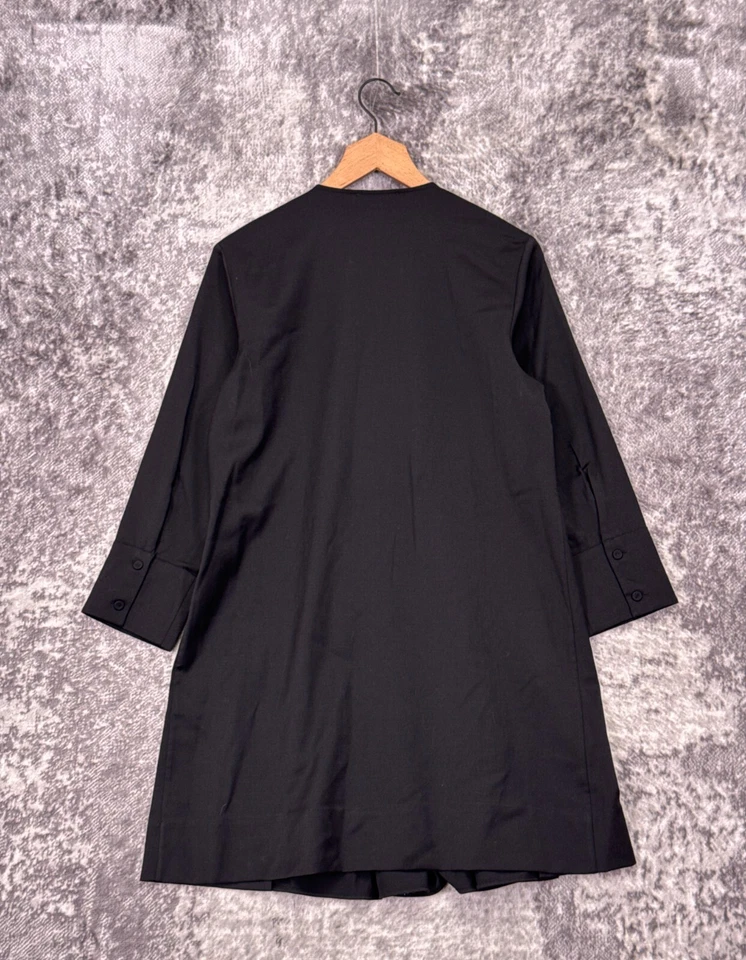 Vestido COS 8 Mujer Traje Negro Lana Plisado 3/4 Minimalista Foto 3 de 4