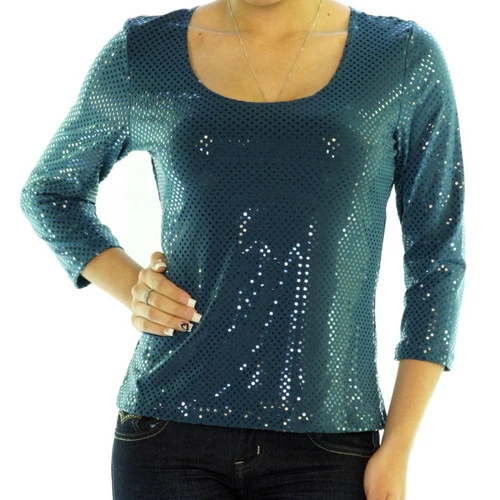 Blue glitter tops cheap