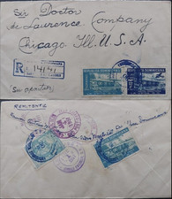 DOMINIKANISCHE REPUBLIK 1951 EINSCHREIBEN SAN PEDRO MACORIS NACH USA