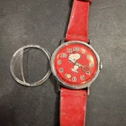 AK86 Vintage Timex Snoopy Red Tennis Wristwatch - Needs Repair Restoration As Is