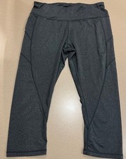 Reebok Dark Grey Leggings/Yoga Pants Women's size L  (fits like a M)