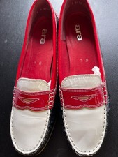 ⊰✿⊱ Neue ARA Mokassin Lackleder blau rot 42 / 8 ⊰✿⊱