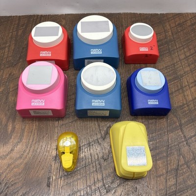 LOT OF 8 ASSORTED PAPER PUNCHES MARVY UCHIDA SCRAPBOOKS LARGE & SMALL DESIGNS
