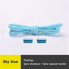 21 Colors No Tie Shoelaces for Sneakers Elastic Shoe Laces round Metal Lock Lazy