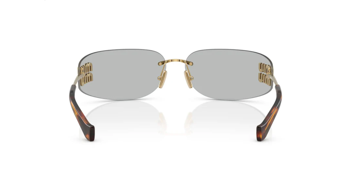 Miu Miu MU A51S 5AK50K Unisex Rectangle Sunglasses in Gold  display picture 3