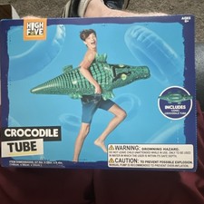 High Five Crocodile Tube Inflatable Swimming Float 57.5in x 26in x 9.4in