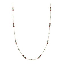 Collana Verve Vintage in Imitazione Turchese e Bellissimo Vetro Rosso Vino