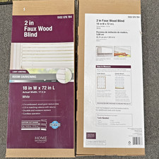 New 2x Home Decorators Collection Cordless 2" white Faux Wood Blinds 18" x 72" L