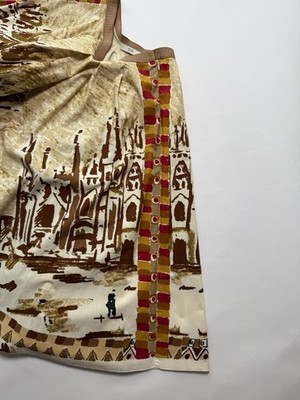 Prada Vintage Spring 2004 Postcard Cathedral Print Cotton Circle