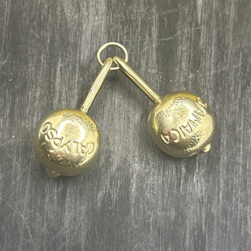 2 VINTAGE 14K GOLD 4 grams CALYPSO MARACA RATTLE CHARM PENDANT Jamaica - 第 4/8 張圖片