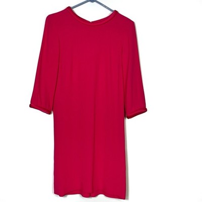 goat pink dress GOAT Pink 100% Wool Mid Sleeve Back Zip LOLA TUNIC Dress Size 4 EUC