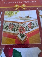 Bardwil Poinsettia Promise Tablecloth 52"x52" Square – Bed Bath & Beyond Holiday