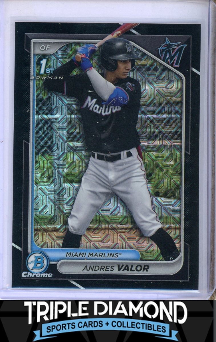 2024 Bowman Chrome Mega 1st Andres Valor Black Mojo Refractor #1/1 P817