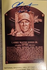 Chipper Jones Autographed Signed Gold HOF Plaque Autograph Atlanta Braves COA