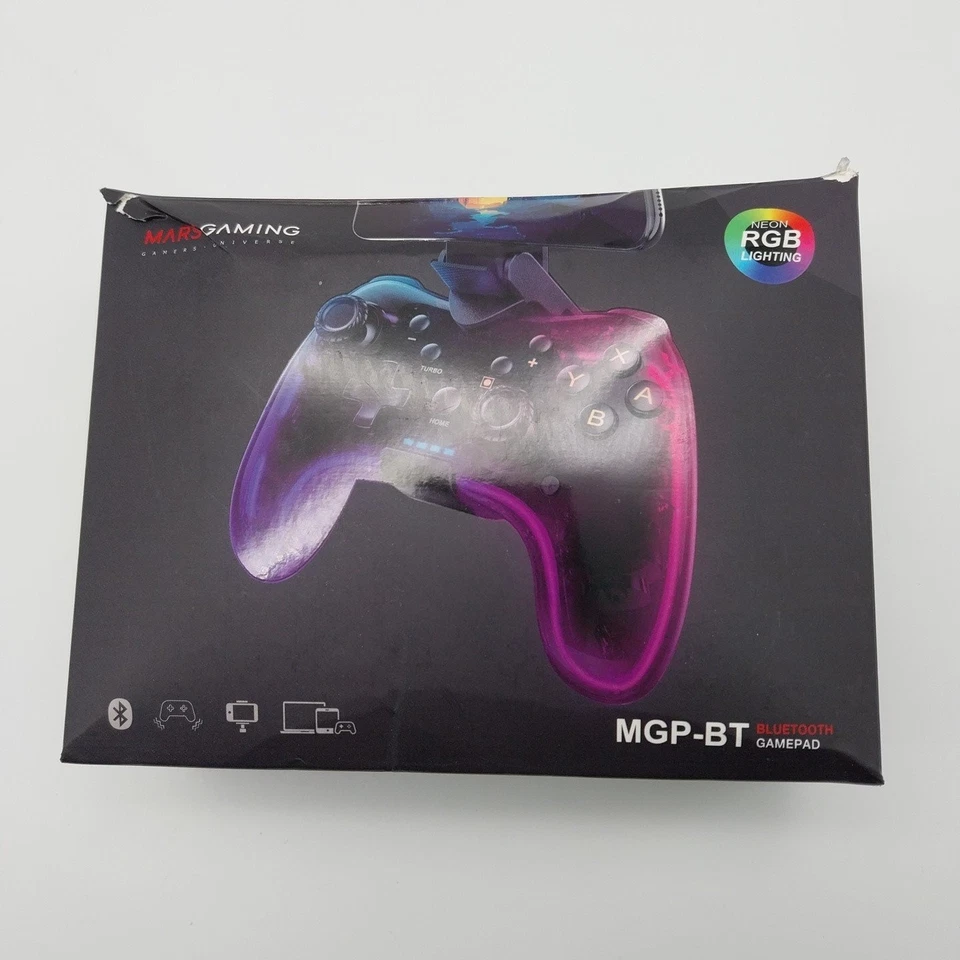 Mars Gaming MGP-BT, Wireless Bluetooth Controller, RGB Neon, Smartphone... MGPBT
